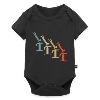 Retro Vintage Style Gymnastics Gymnastics Acrobatics - Baby Premium short-sleeve bodysuit - black - Front
