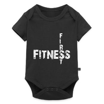 Fitness zuerst weiss - Baby Premium Kurzarmbody - Schwarz - Vorne