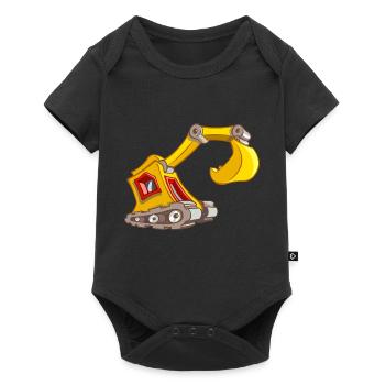backhoe loader - Baby Premium short-sleeve bodysuit - black - Front