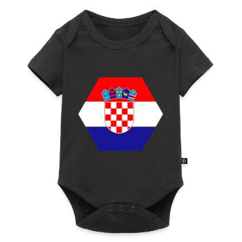 Losange Croatie patrie amour cadeau rétro - Body à manches courtes Premium Bébé - noir - Devant