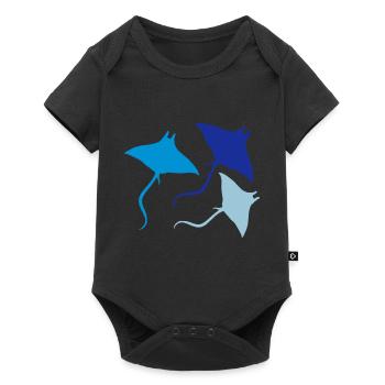 colorful 3 stingray swim diving silhouette - Baby Premium short-sleeve bodysuit - black - Front