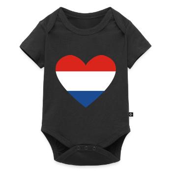 Coeur Pays-Bas Hollande - Body à manches courtes Premium Bébé - noir - Devant