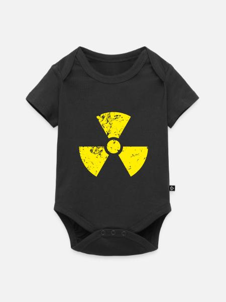 Radioactif jaune, symbole de la radioactivité - Body à manches courtes Premium Bébé - noir