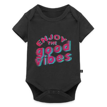 Good Vibes (lettering) 01 - Baby Premium short-sleeve bodysuit - black - Front