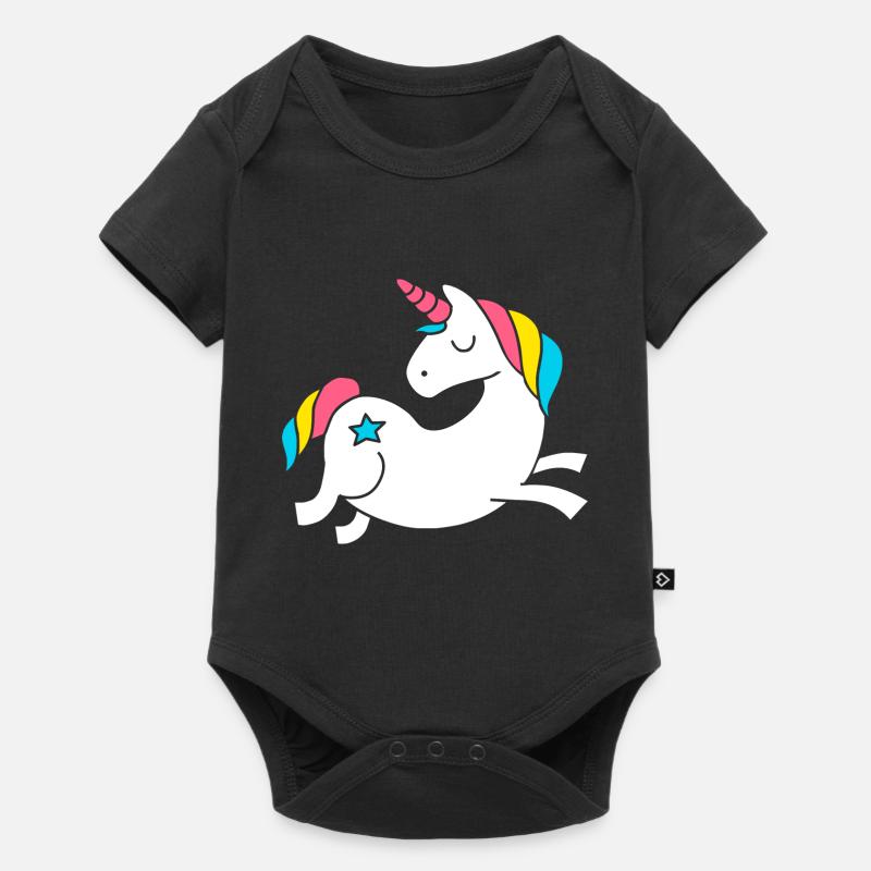 unicorn - Einhorn - Baby Premium Kurzarmbody - Schwarz