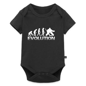 Torhüter Evolution Hockey Geschenk - Baby Premium Kurzarmbody - Schwarz - Vorne