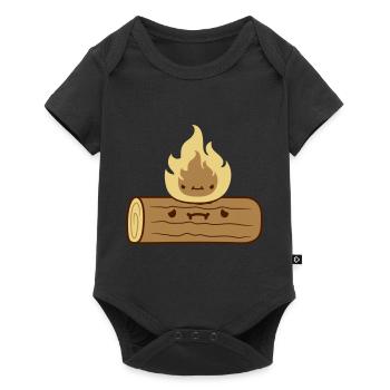 Clipart wood log burns - Baby Premium short-sleeve bodysuit - black - Front