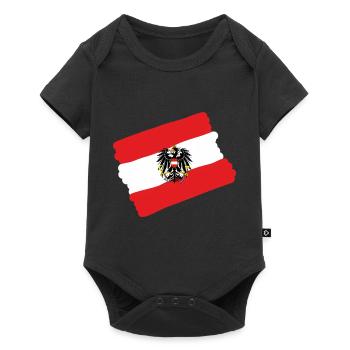 Österreich, Austria mit Adler - Baby Premium Kurzarmbody - Schwarz - Vorne