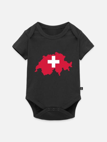 Schweiz - Baby Premium Kurzarmbody - Schwarz