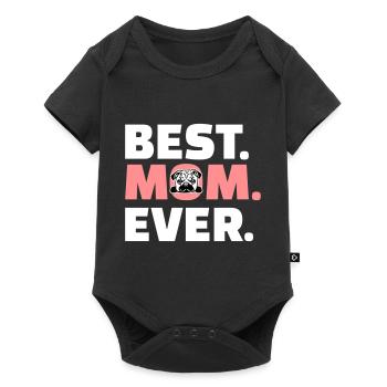 Mops - Baby Premium Kurzarmbody - Schwarz - Vorne