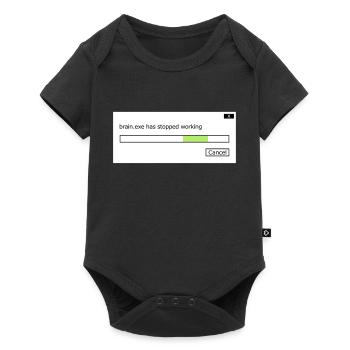 brain.exe stopped working Spruch Gehirn Hirn .exe - Baby Premium Kurzarmbody - Schwarz - Vorne