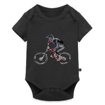 Mountainbike MTB bergab - Baby Premium Kurzarmbody - Schwarz - Vorne