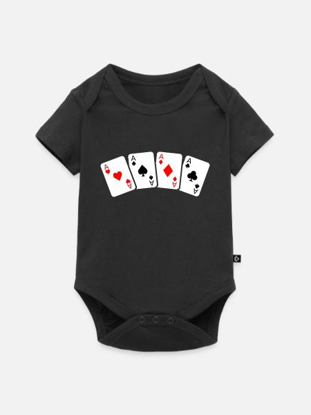 Poker Cards - Casino Gambling Playing Cards - Baby Premium short-sleeve bodysuit - black