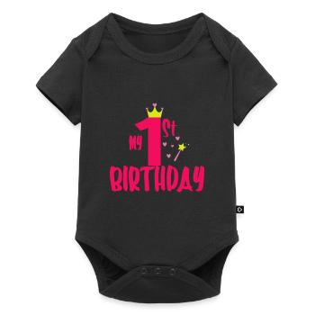Mon premier anniversaire - Body à manches courtes Premium Bébé - noir - Devant