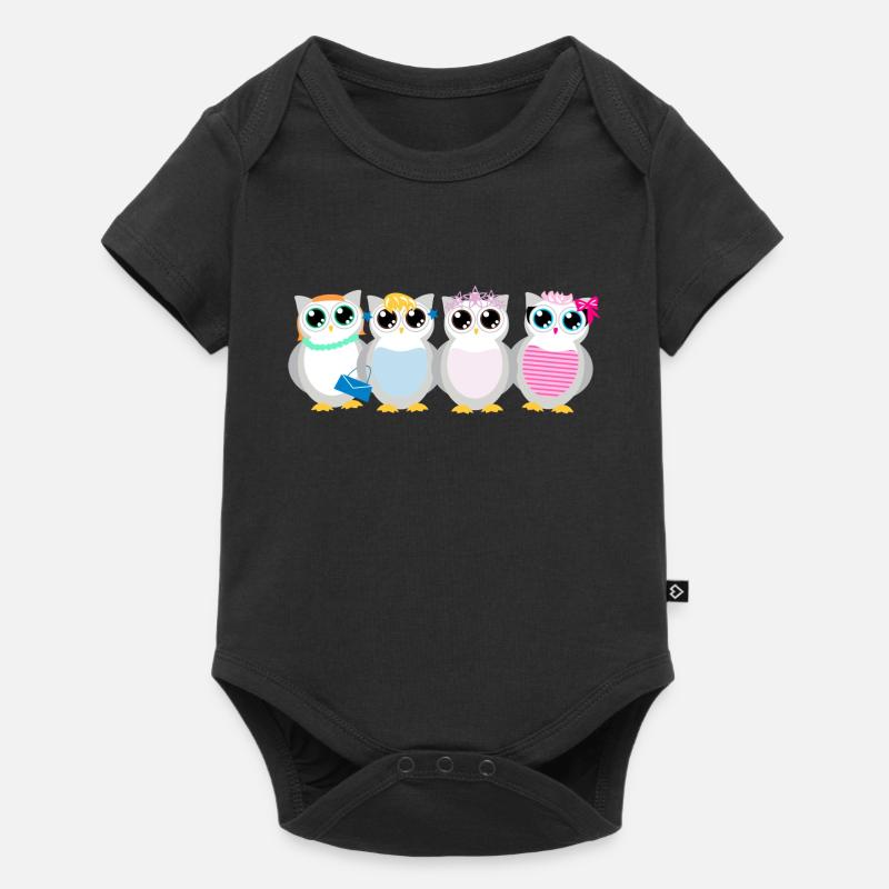 Hiboux - Body à manches courtes Premium Bébé - noir