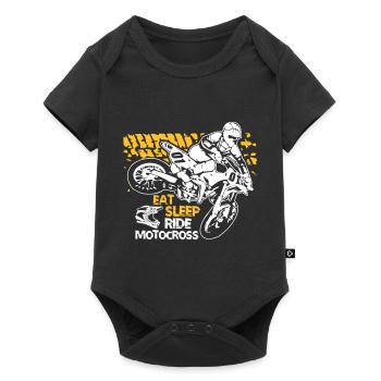 Mangez Sleep Ride Motocross - Body à manches courtes Premium Bébé - noir - Devant