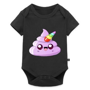 Licorne caca - Body à manches courtes Premium Bébé - noir - Devant