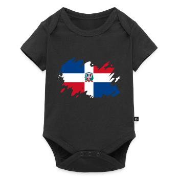 Dominican Republic Flag Color Splash Squirt - Baby Premium short-sleeve bodysuit - black - Front