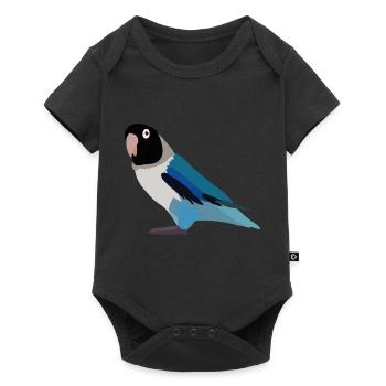 Perroquet noir bleu - Body à manches courtes Premium Bébé - noir - Devant