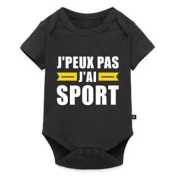 je peux pas j'ai sport - Body à manches courtes Premium Bébé - noir - Devant