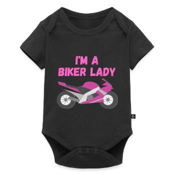 biker dame bike cadeau idée de cadeau moto - Body à manches courtes Premium Bébé - noir - Devant