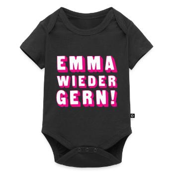 emma wieder gern - Baby Premium Kurzarmbody - Schwarz - Vorne