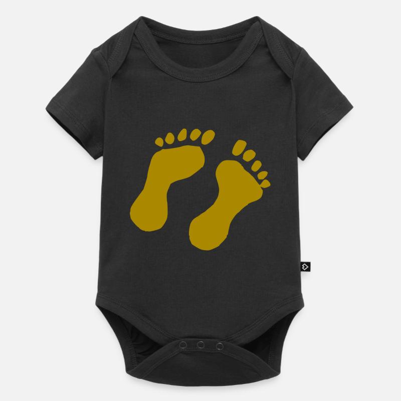 Impression pied - Body à manches courtes Premium Bébé - noir
