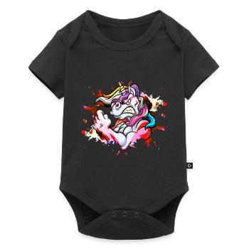 Unicorn Strong Muscles Fitness Bodybuilding Colorful - Baby Premium short-sleeve bodysuit - black - Front