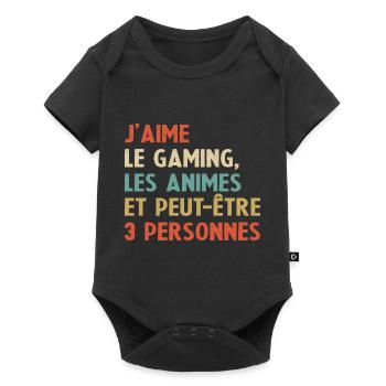 Humour jeux video Gamer Geek Anime Japonais Manga - Body à manches courtes Premium Bébé - noir - Devant