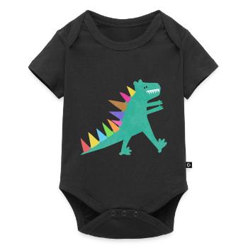 Cute Green T Rex Dinosaur - Baby Premium short-sleeve bodysuit - black - Front