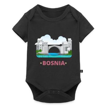 Bosnien - Baby Premium Kurzarmbody - Schwarz - Vorne