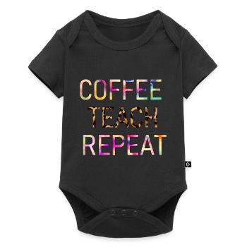 Café Teach Repeat Drôle de Prof 2021 - Body à manches courtes Premium Bébé - noir - Devant