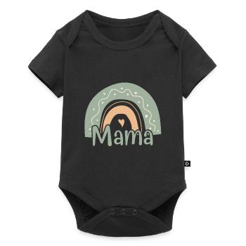 mama pastel rainbow love - Baby Premium short-sleeve bodysuit - black - Front