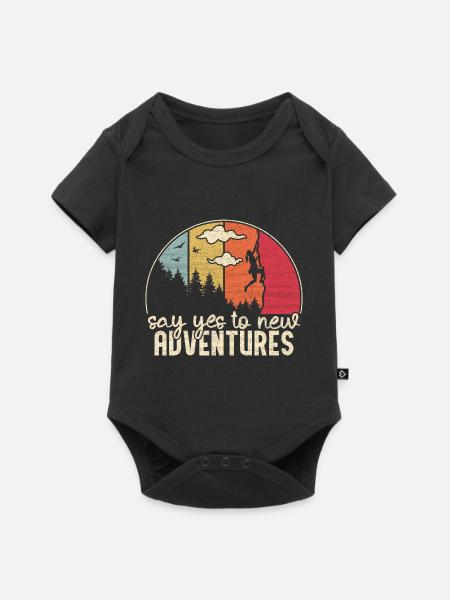 Escalade en montagne - say yes to new adventures - Body à manches courtes Premium Bébé - noir