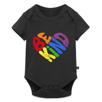Be Enfant Arc-en-ciel LGBT Coeur Amour - Body à manches courtes Premium Bébé - noir - Devant
