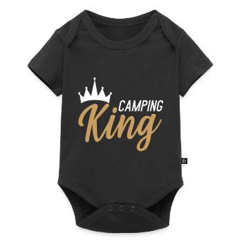 Camping King gold white - Baby Premium short-sleeve bodysuit - black - Front