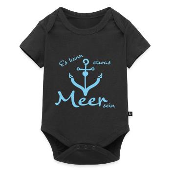 Meer und Anker Sprüche - Baby Premium Kurzarmbody - Schwarz - Vorne