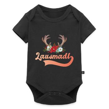 Madl Dirndl Tracht Lausmadl - Baby Premium Kurzarmbody - Schwarz - Vorne