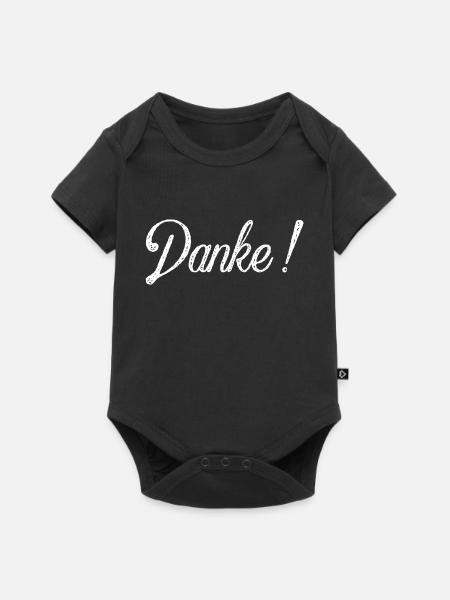 Danke - Baby Premium Kurzarmbody - Schwarz
