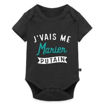 J'vais Me Marier Putain Cadeau Evg Humour Drôle - Body à manches courtes Premium Bébé - noir - Devant