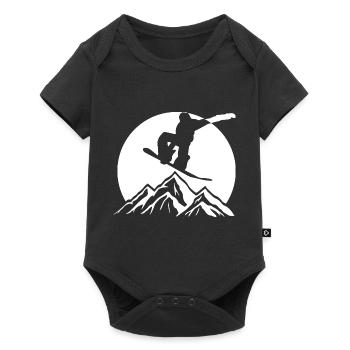 Snowboard Snowboarder - Baby Premium Kurzarmbody - Schwarz - Vorne