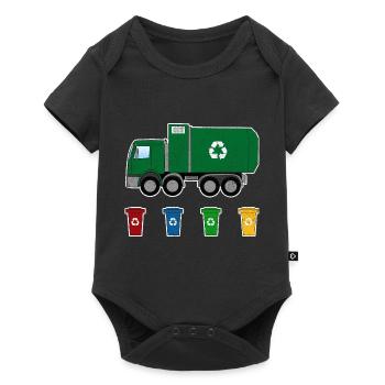 Garbage Truck Garbage Collection Recycling Bins I Gift - Baby Premium short-sleeve bodysuit - black - Front