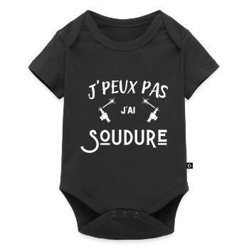 je peux pas j'ai soudure - Body à manches courtes Premium Bébé - noir - Devant