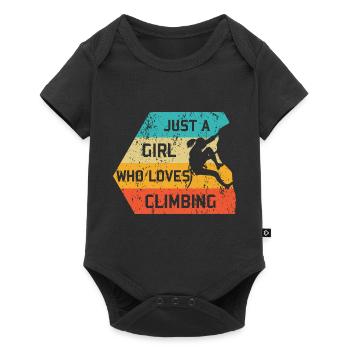 Juste une fille qui aime grimper rétro Climber - Body à manches courtes Premium Bébé - noir - Devant