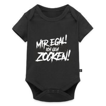 mir egal ich geh zocken, gamer, computer, fun - Baby Premium Kurzarmbody - Schwarz - Vorne