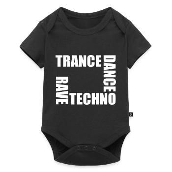 rave techno dance trance - Body à manches courtes Premium Bébé - noir - Devant