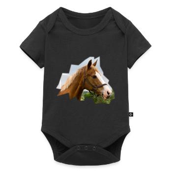 Cheval. Cheval. - Body à manches courtes Premium Bébé - noir - Devant
