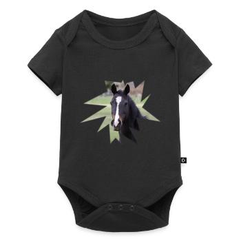 Cheval. Cheval. - Body à manches courtes Premium Bébé - noir - Devant