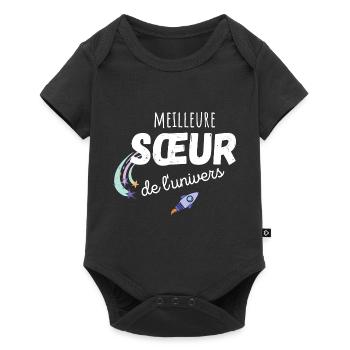 meilleure sœur de l'univers cadeau sœur - Body à manches courtes Premium Bébé - noir - Devant