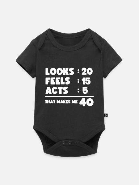 40. Geburtstag Lustiger Humor - Baby Premium Kurzarmbody - Schwarz